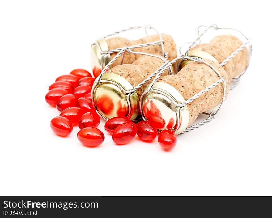 Champagne cork isolated on a white background