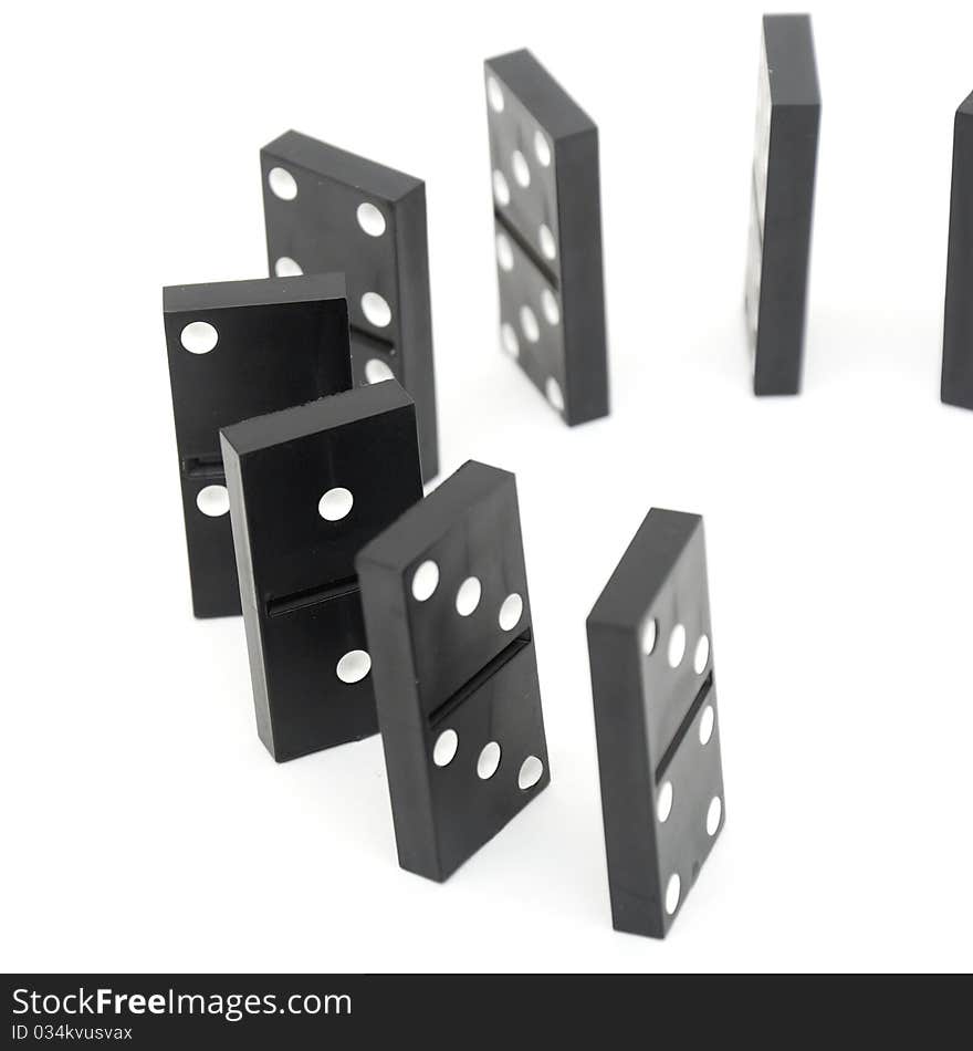 Black domino stones