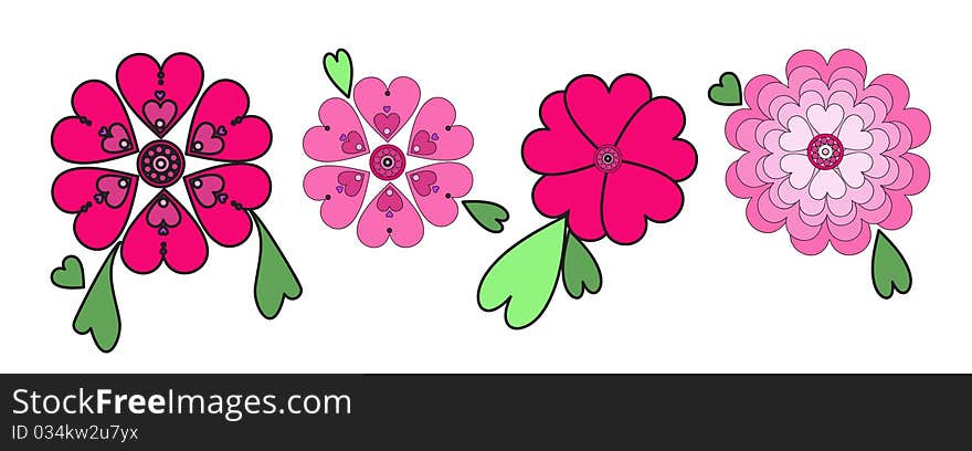 Daisy design elements in pastel brights. isolated. Daisy design elements in pastel brights. isolated