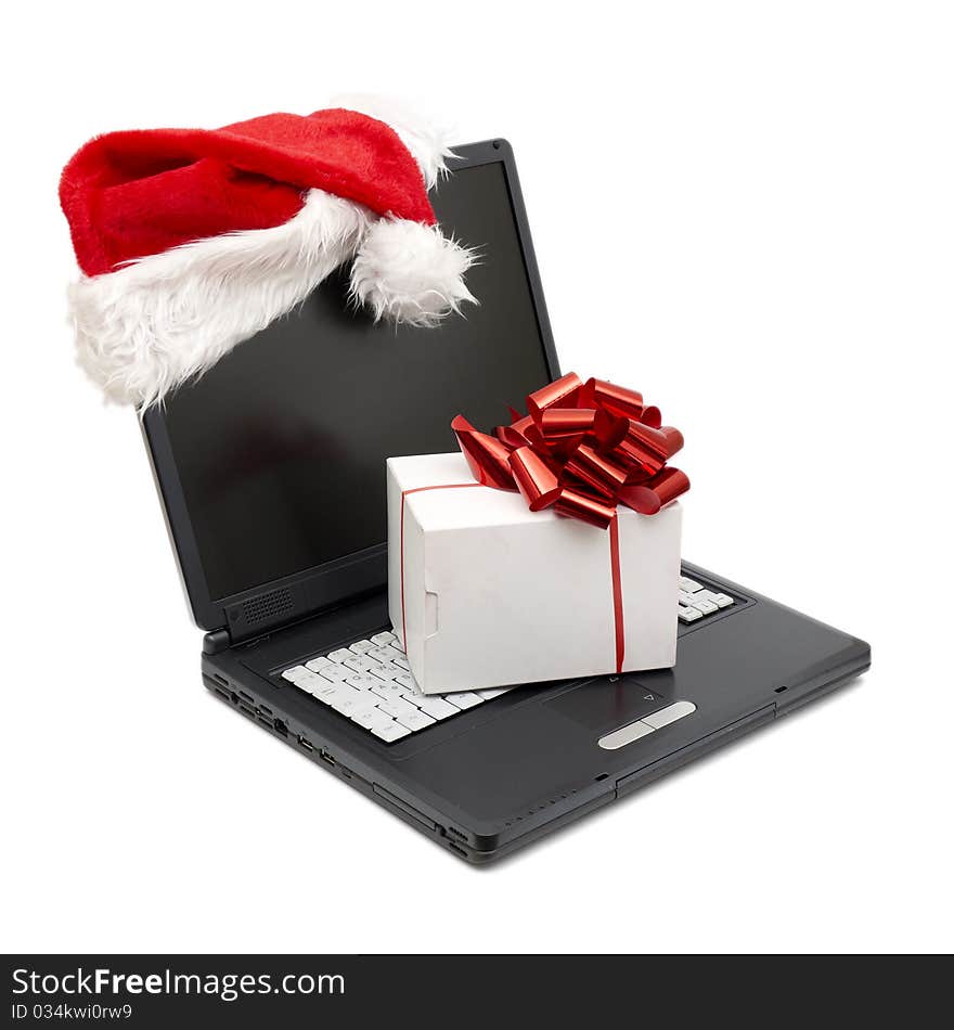 Santa Hat On A Laptop