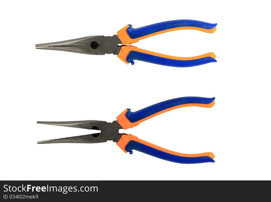 Pliers two color handle for utilities work.