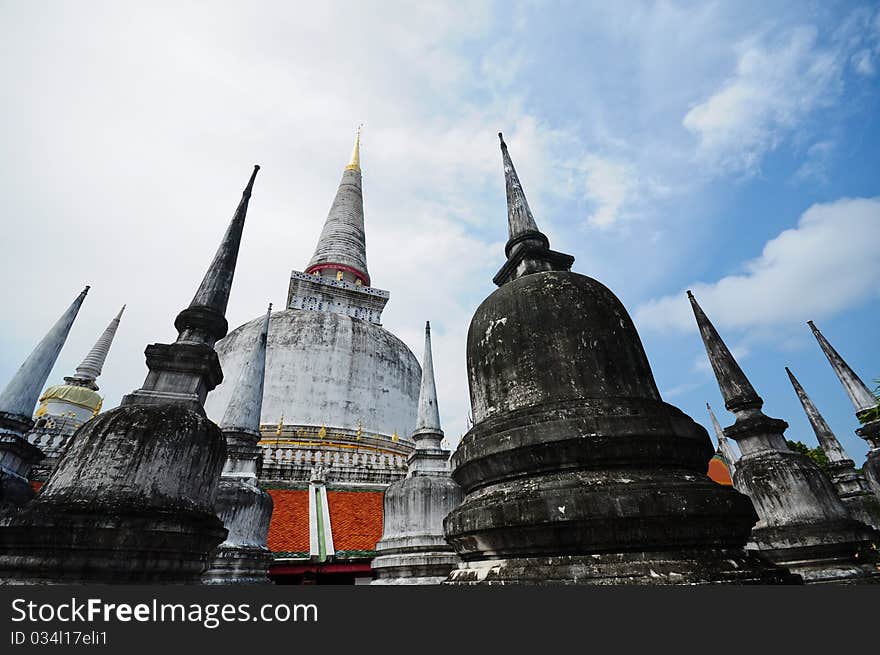 Pagoda at wat MahaThat Temple, thailand