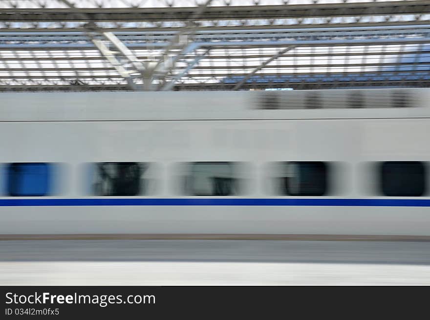 A high-speed train at the station,which taken in china