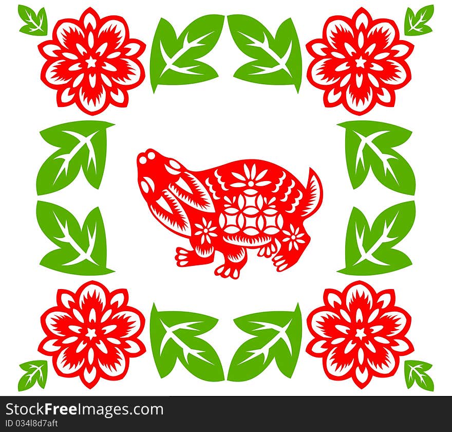 Chinese style of paper cut for year of the rabbit. Chinese style of paper cut for year of the rabbit.