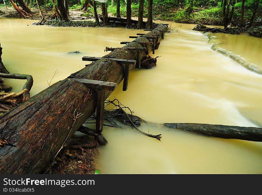 Wooden bridge, used to background