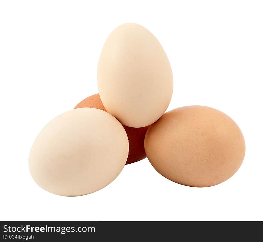 Eggs on a white background