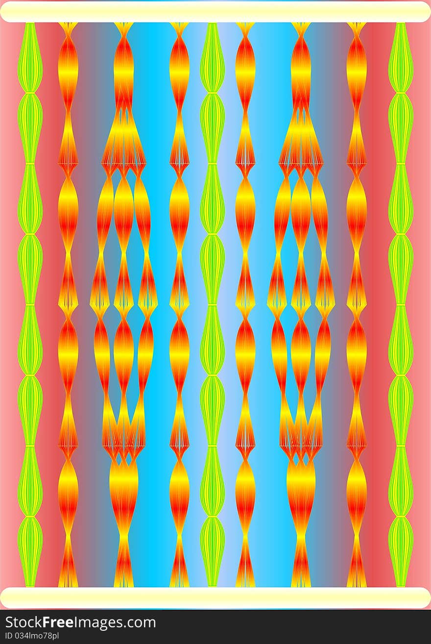 Festive curtain of multicolored garlands on a colored background. Festive curtain of multicolored garlands on a colored background.