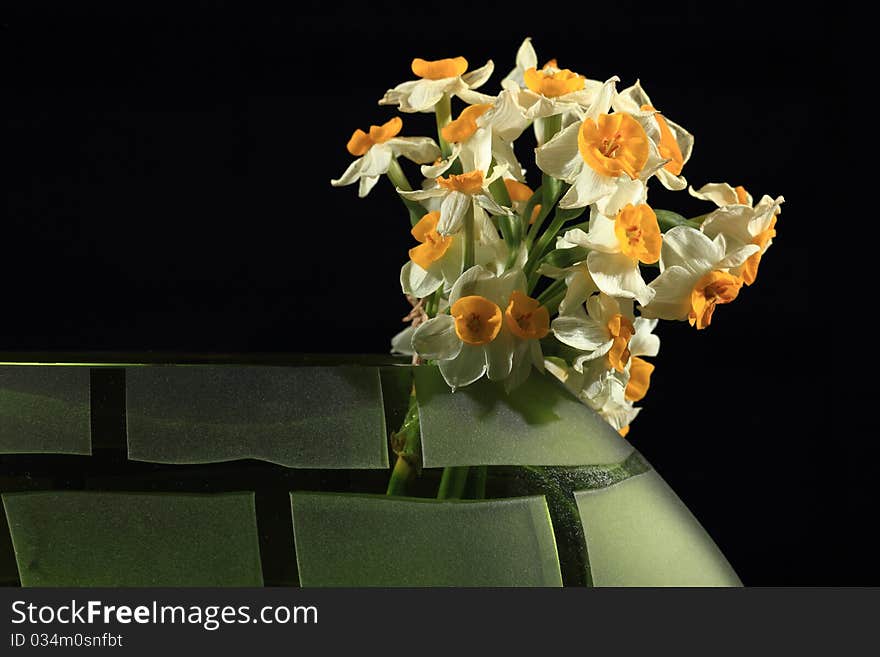 Narcissus in a green vase