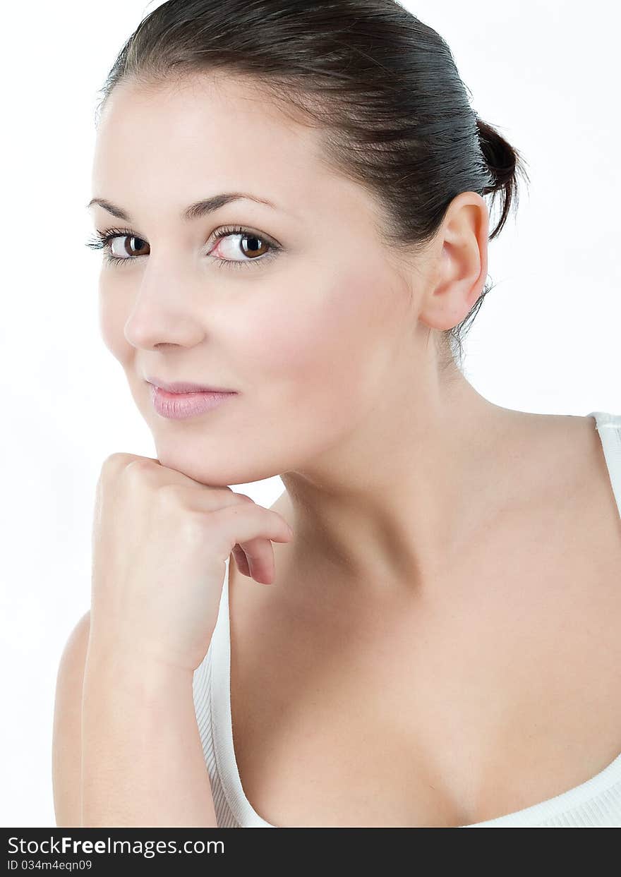 Sensual woman with brown hair