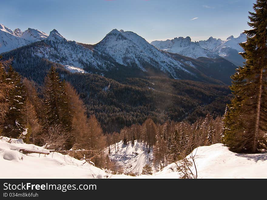 Italian mountain landscape in Passo Cibiana (BL)