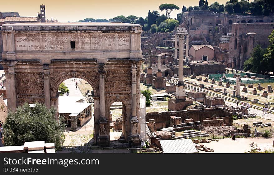 View Of Roman Forum In Rome, Italy