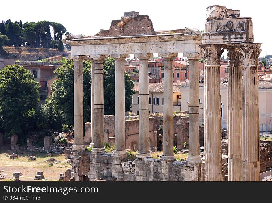 View Of Roman Forum In Rome, Italy