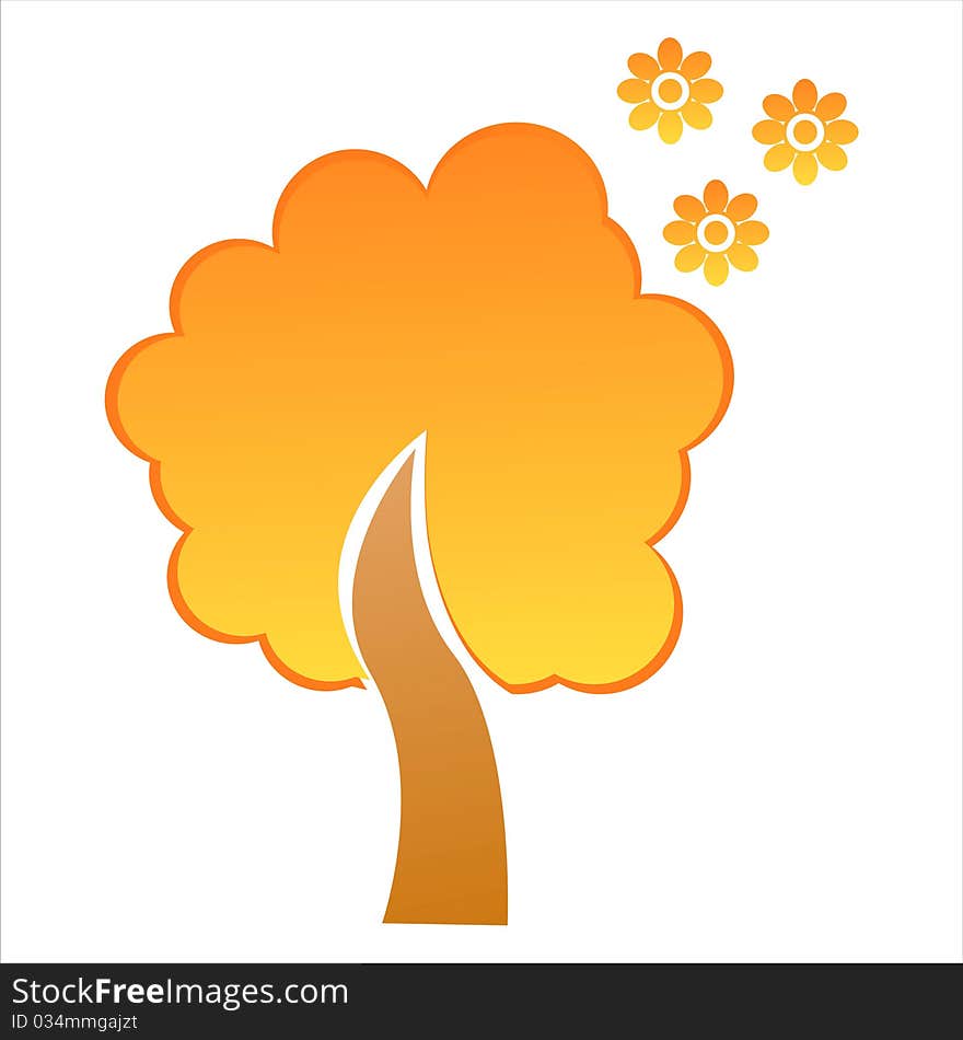 Orange floral tree