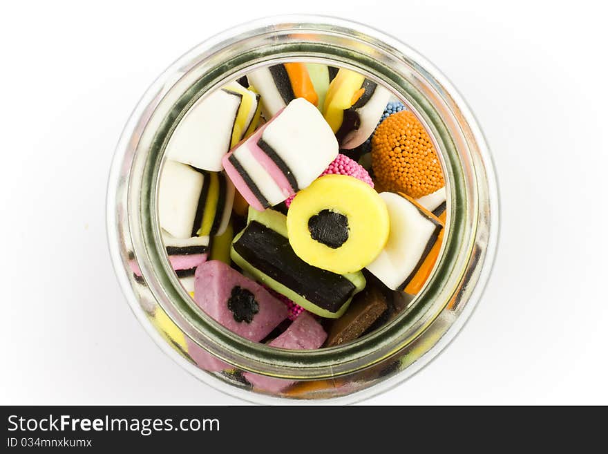 Glass Jar Filled With Liquorice Candy