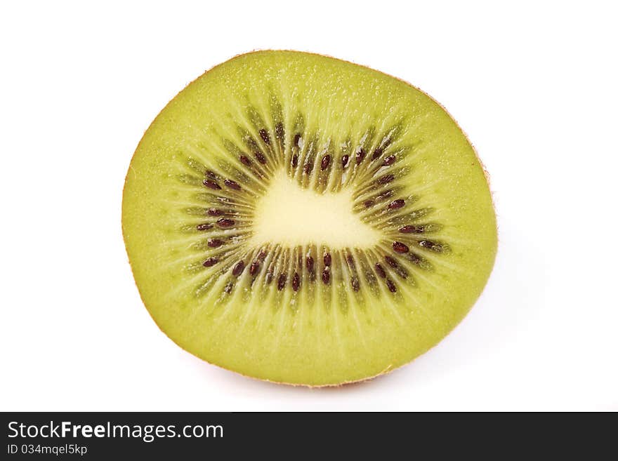 Green juicy kiwi isolated on white