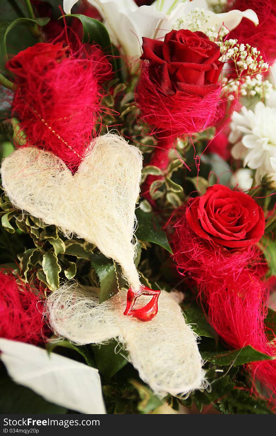 Bouquet with fresh red roses. Bouquet with fresh red roses