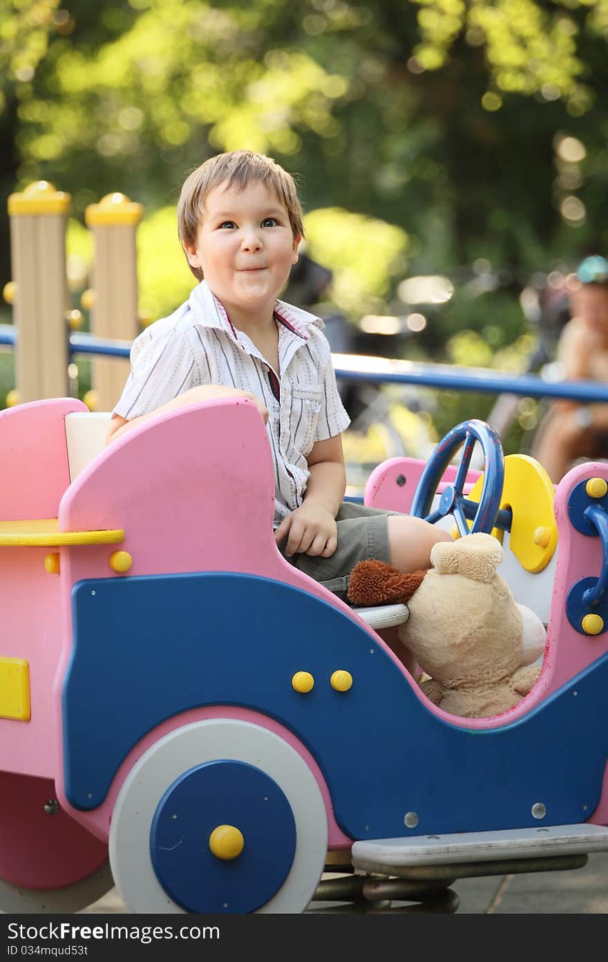 Cute little boy on playground. Cute little boy on playground