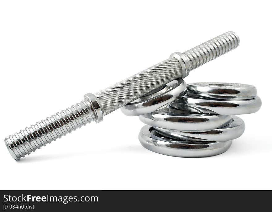 Dumbbells on a white background