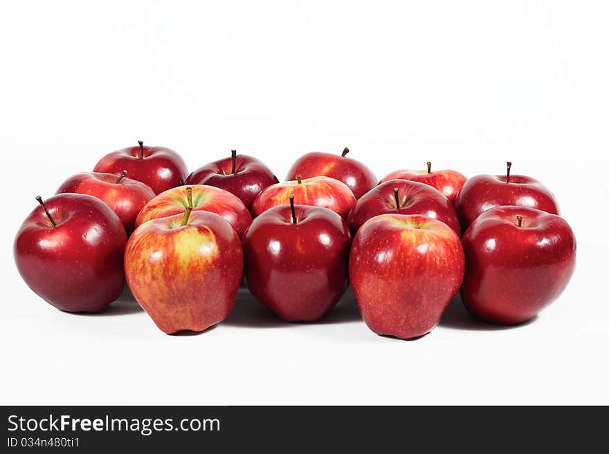 Red apples isolated on white