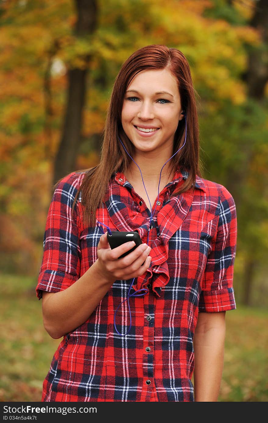 Young Woman listening to music