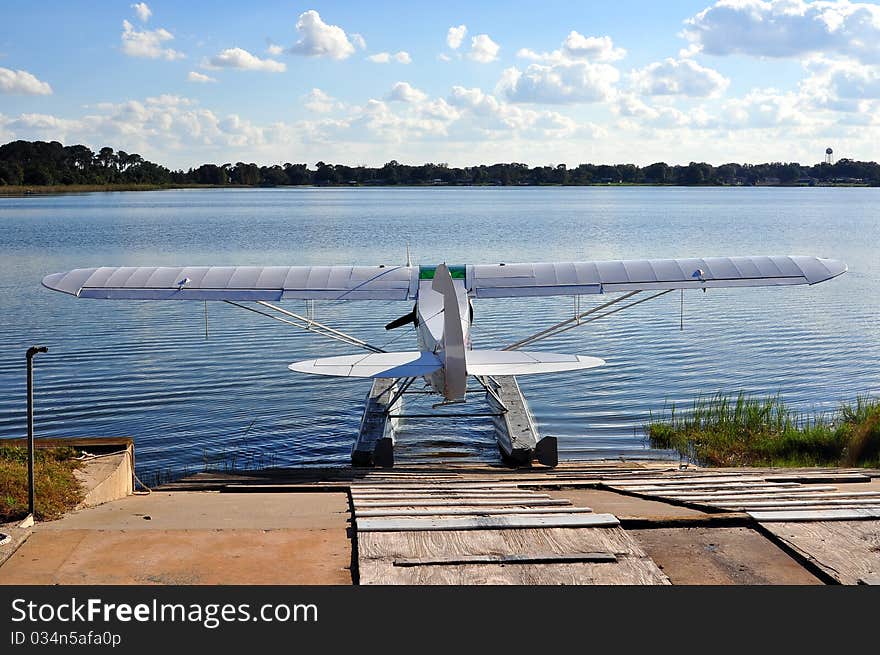 Float Plane At Dock