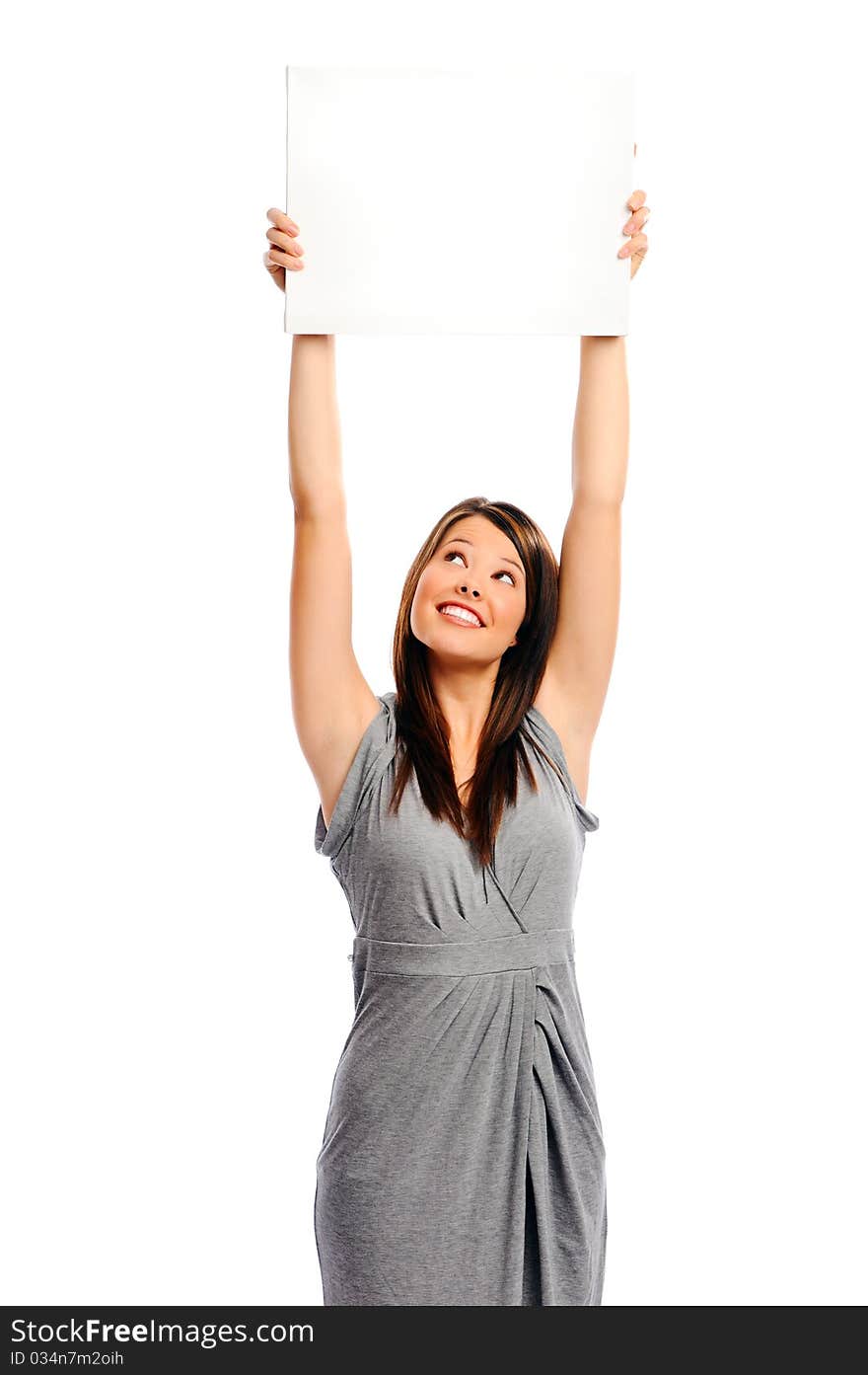 Pretty Girl Holding A White Board