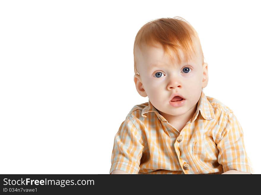 Little funny boy portrait isolated