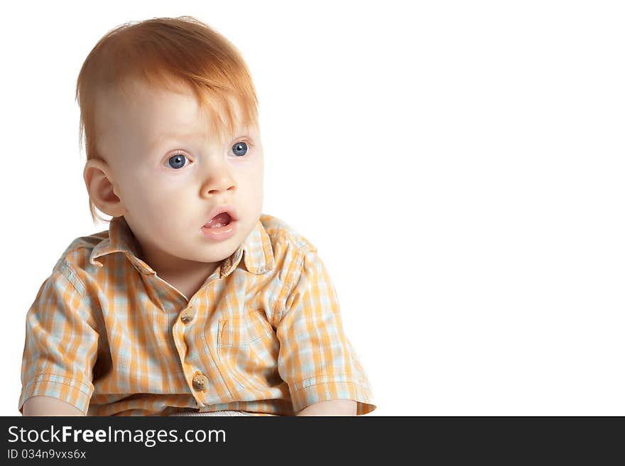 Little funny boy portrait isolated