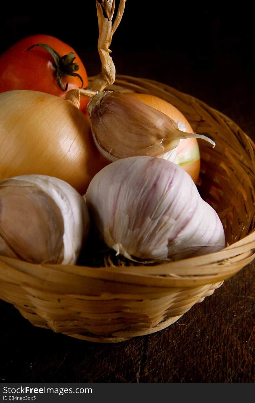 Set Of Nutrition Food In Basket