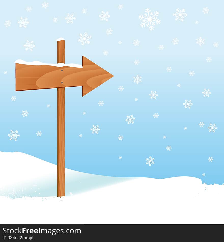 Winter design with direction sign vector