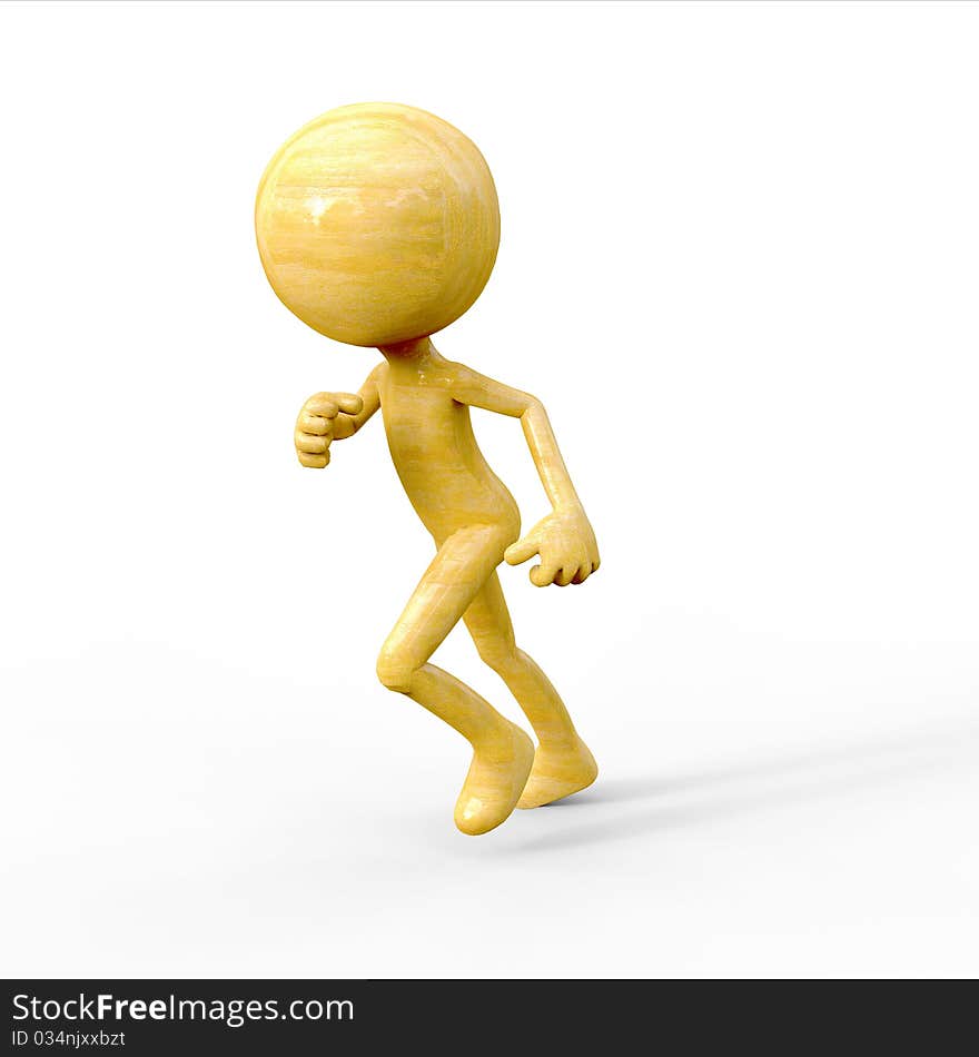 Wood guy running