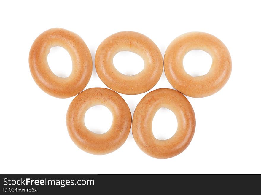 Olympic symbol made of five ring-shaped bread. Olympic symbol made of five ring-shaped bread