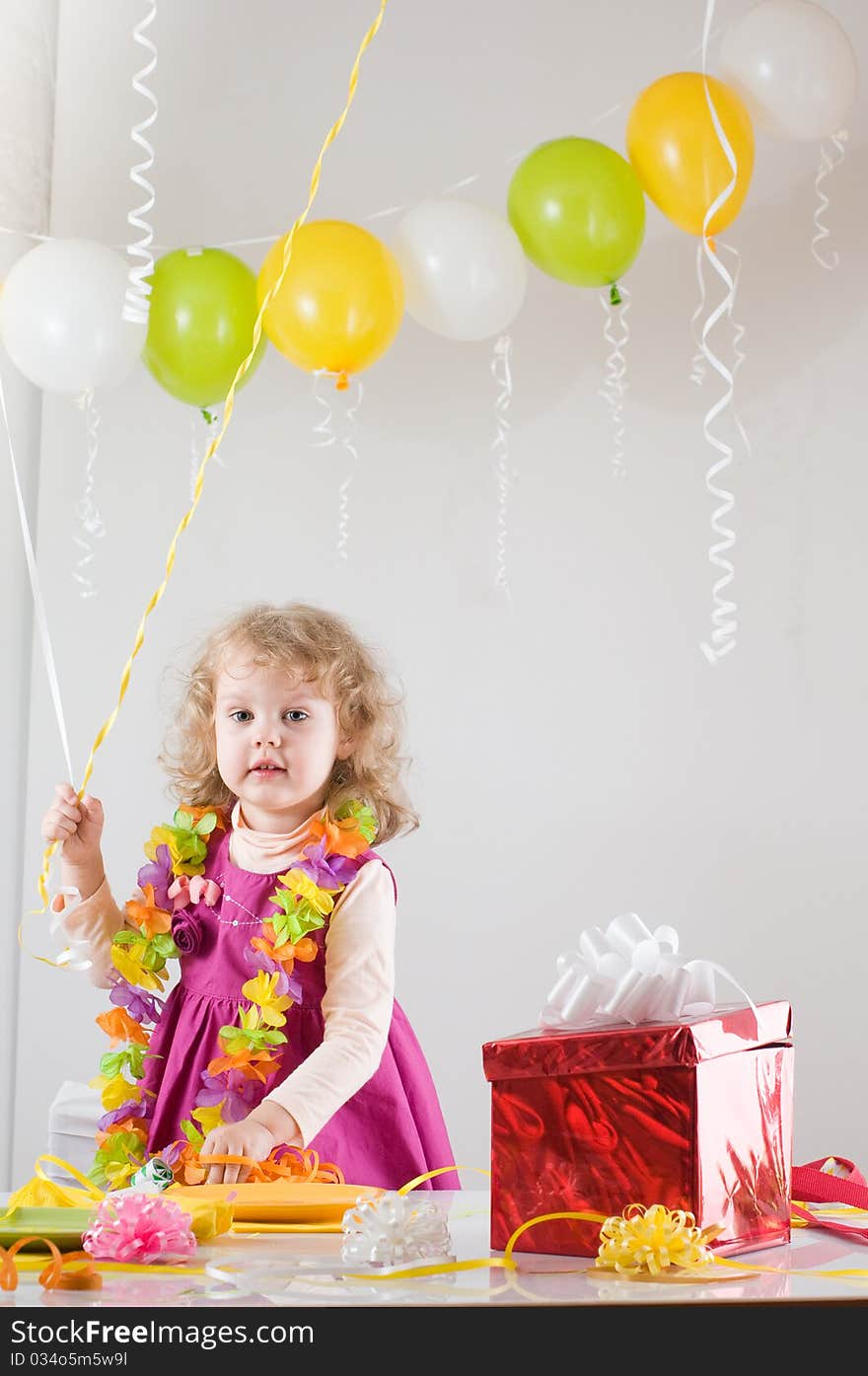 Little girl at her birthday. Little girl at her birthday