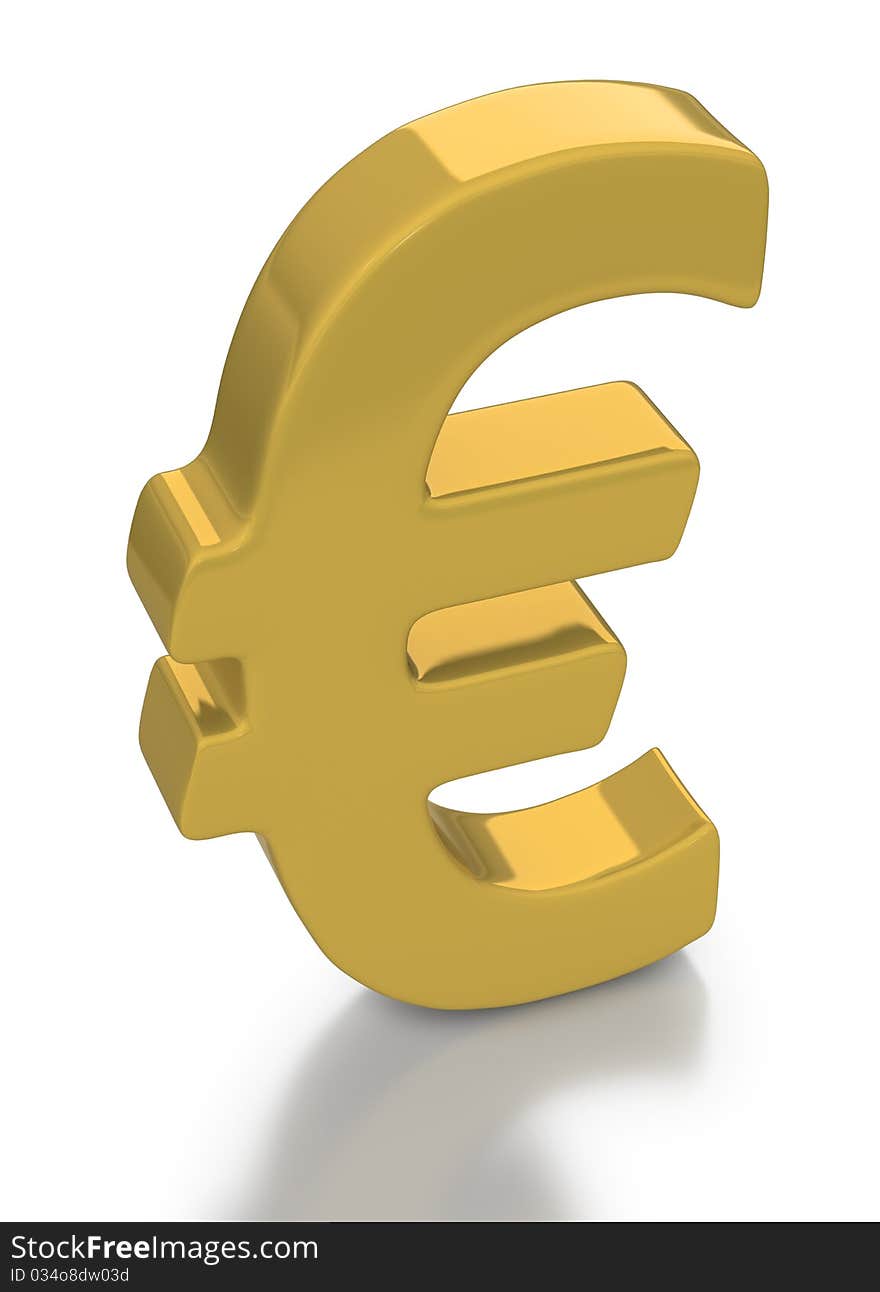 Gold Euro currency symbol