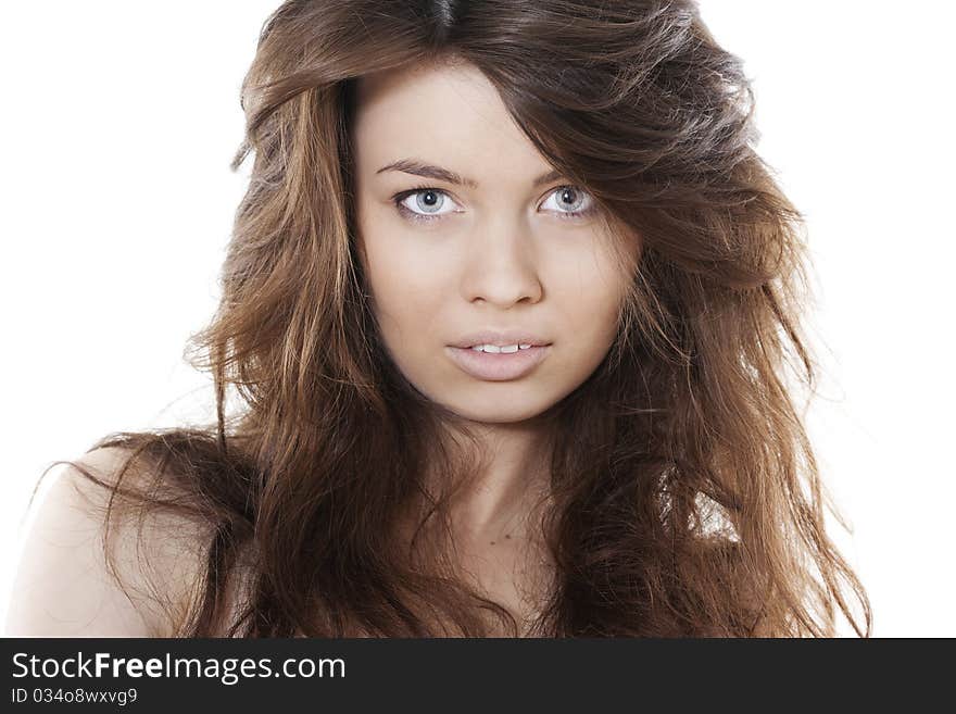 Close-up portrait of beautiful young woman. Close-up portrait of beautiful young woman