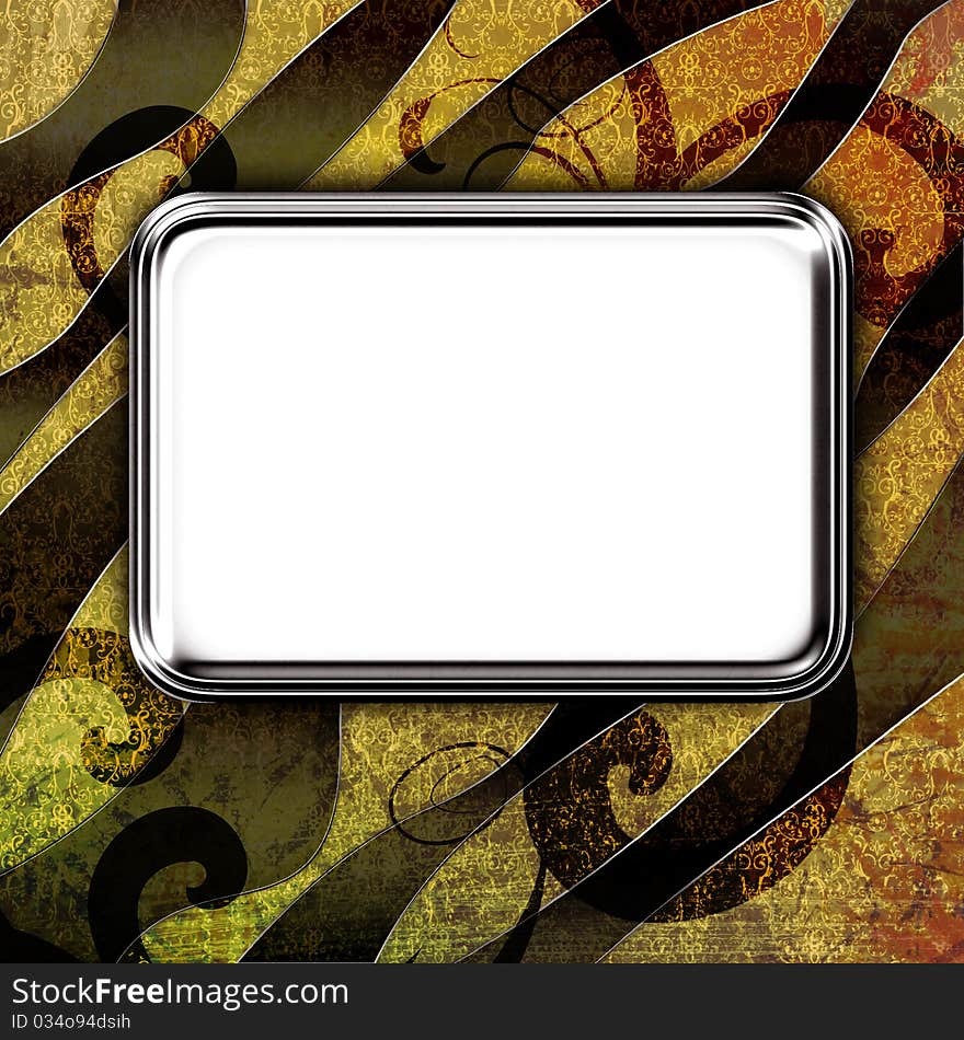 Grunge photo frame with pattern for web or desktop