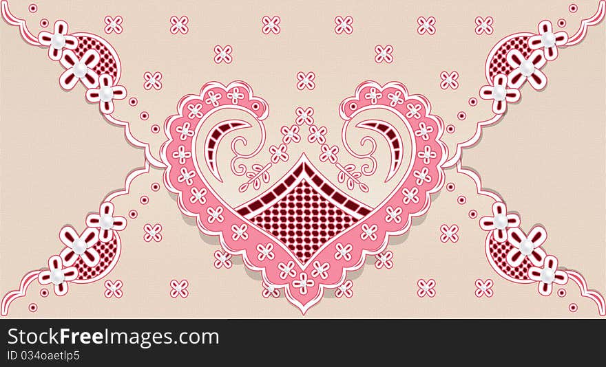 Love letter from the heart with patterns