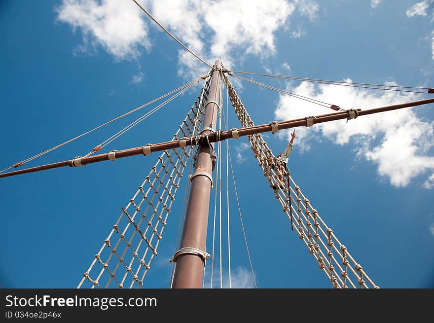 Mast Of The Replica Of A Columbus S Ship