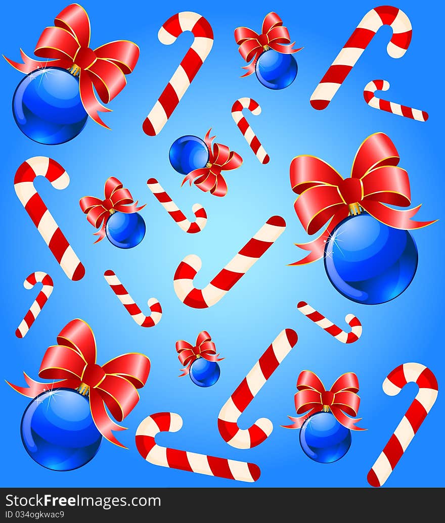 Christmas background with balls beautiful illustration for a design