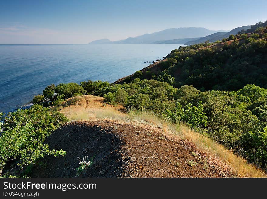 Summer Landscape With The Sea And Mountains