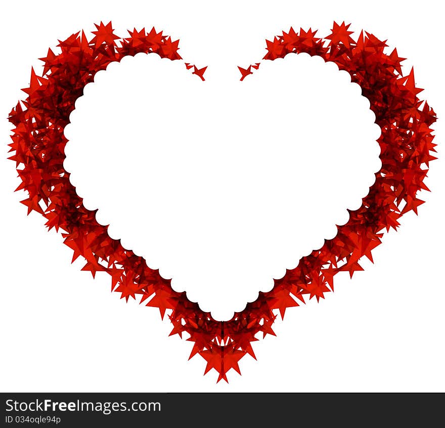 RED Heart Space 
illustration 3D for valentine day. RED Heart Space 
illustration 3D for valentine day