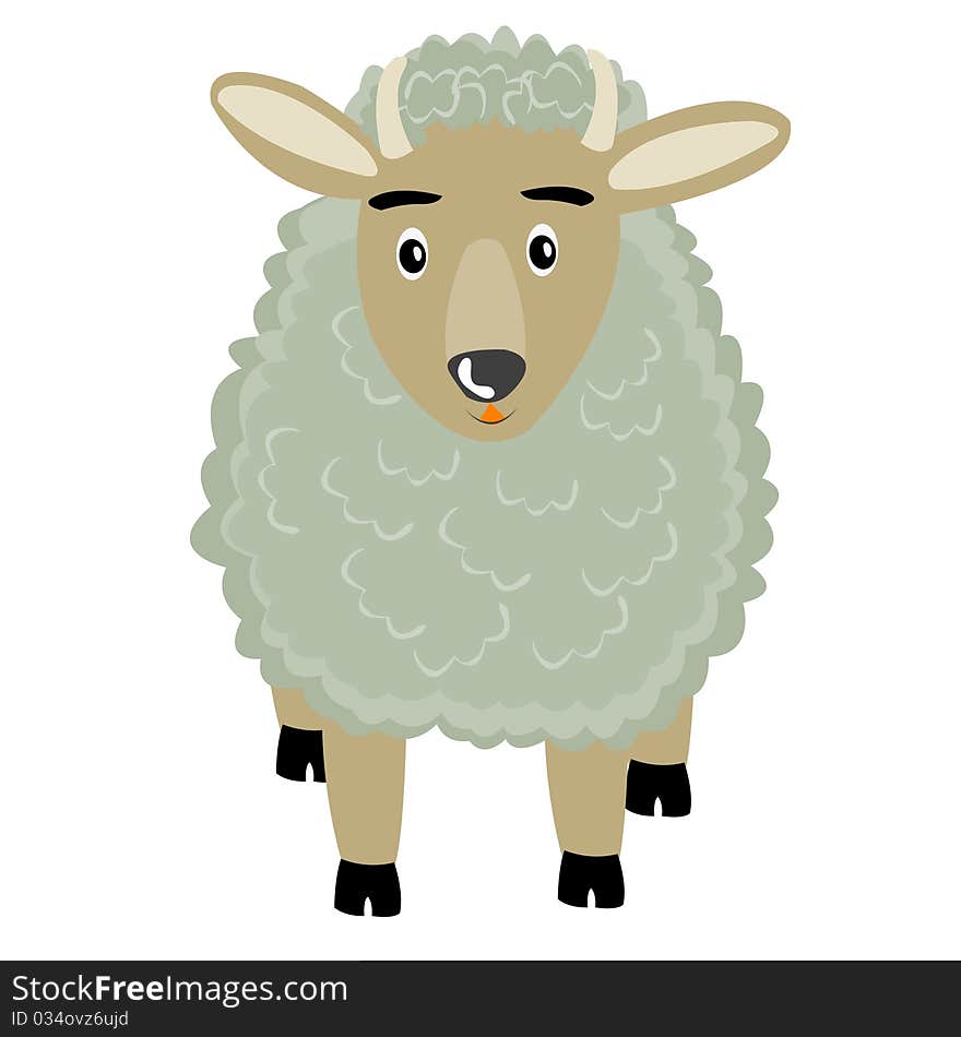 Illustration of the curly ram