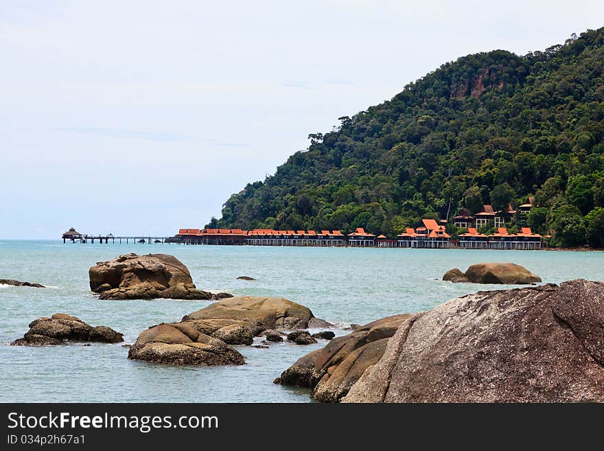 Resort near the beach on a tropical island