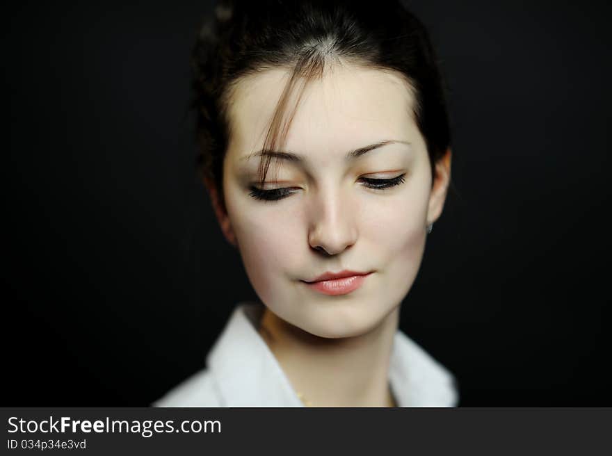 An image of a portrait of beautiful young girl. An image of a portrait of beautiful young girl