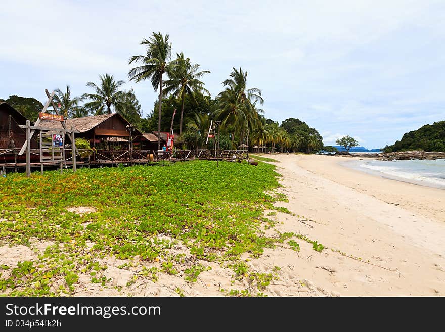 Resort near the beach on a tropical island