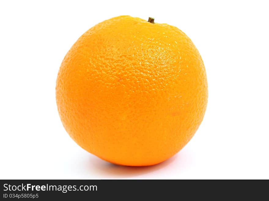 An image of a fresh orange on white background