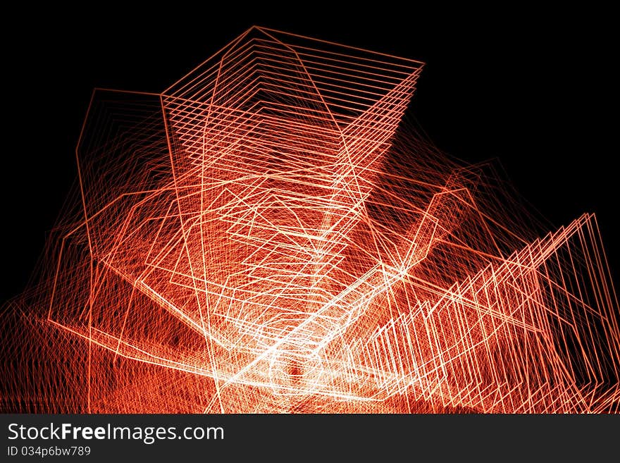 An abstract geodesic line drawing. An abstract geodesic line drawing