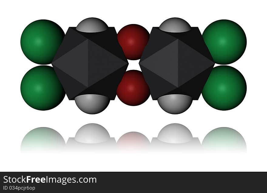 Illustration on food poisoning - Dioxin - molecule