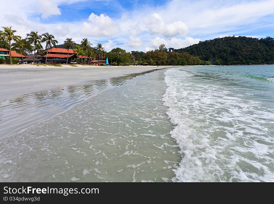 Resort near the beach on a tropical island