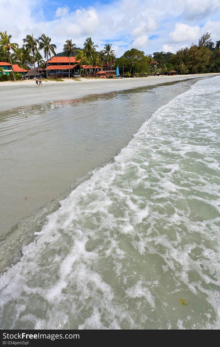 Resort near the beach on a tropical island